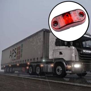 👉 Knipperlicht rood 2 STKS 10-30V Auto Vrachtwagen Aanhangwagen Piranha LED Zijmarkering Lampen, Licht