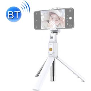 👉 Mobiele telefoon wit K07 Bluetooth 4.0 Verstelbare Selfie Stick Zelfontspanner Pole Statief (Wit)