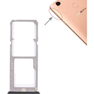 👉 Simkaart zwart 2 x SIM-kaart Lade + Micro SD-kaart voor OPPO A79 (zwart)