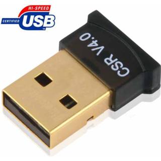 Zwart Micro Bluetooth 4.0 USB-adapter (V4.0), Transmissie-afstand: 30 m (zwart)