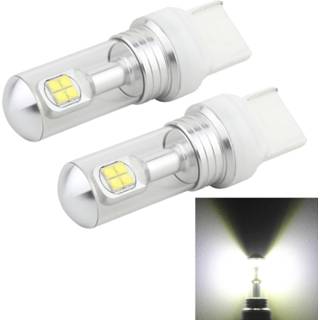 👉 Remlicht wit 2 STKS 7440 40 W 800 LM 6000 K Auto Turn Light Backup met 8 CREE Lampen, DC 12 V (Wit Licht)