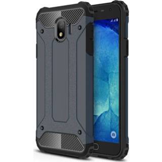 👉 Blauw donkerblauw backcover hoes Lunso Armor Guard voor de Samsung Galaxy J4 2018 669014995643