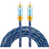 👉 Luidspreker blauw nylon mannen EMK 8mm RCA Mannelijk naar 6mm Verguld Plug Grid Gevlochten Audio Coaxkabel voor Speaker Versterker Mixer, Lengte: 2m (Blauw)