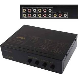 👉 Schakelaar 4-weg video- en audio AMP-splitter met schakelaar, 4 ingangen, 1 uitgang (JM-VA401)
