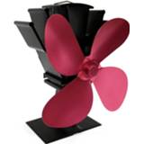 👉 Kachel rood aluminium rose YL603 eco-vriendelijke Warmteaangedreven ventilator met 4 bladen voor hout/gas/pellet kachels (Rose Red) 8733253657173