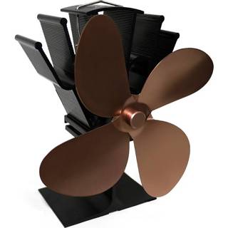 👉 Kachel bruin aluminium YL603 eco-vriendelijke Warmteaangedreven ventilator met 4 bladen voor hout/gas/pellet kachels (brons) 8733253657180