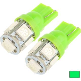 Gloeilamp donkergroen groen T10 Green 5 LED 5050 SMD Autosignaal (paar) (groen)