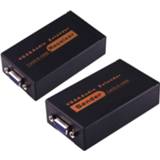 👉 Netwerkkabel zwart VGA&Audio Extender 1920x1440 HD 100m Cat5e / 6-568B zender ontvanger adapter (zwart)