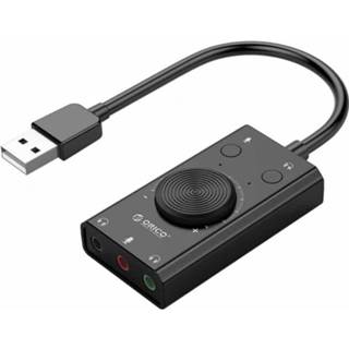 👉 Geluidskaart zwart ORICO SC2 multifunctionele usb externe driver-vrije met 2 x headsetpoorten&1 microfoonpoort&volumeregeling (zwart)