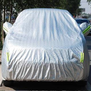 👉 Autohoes PEVA Wattenfilm Anti-stof Waterdicht Zonwerend Anti-bevroren Anti-kras Warmteafvoer SUV met waarschuwingsstrips, Past op auto's tot 4,8 m (187 inch) in lengte