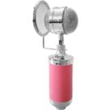 👉 Condensator roze 3000 Home KTV Mic Geluidsopname Microfoon met Shock Mount&Pop Filter voor pc&Laptop, 3,5 mm oortelefoonpoort, kabellengte: 2,5 m (roze)