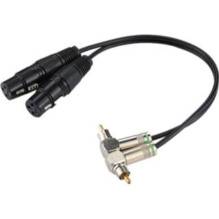 👉 Audio connector mannen vrouwen 2 RCA Elleboog Man x 3 Pin XLR KANAAL Vrouwelijke Adapter Kabel voor Microfoon / Apparatuur, totale Lengte: ongeveer 34 cm
