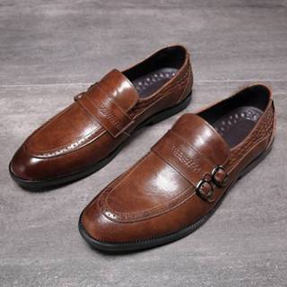 👉 Trouwschoenen bruin Britse stijl Paty lederen zakelijke recreatie schoenen grootte: 38 (bruin) 8733253556780