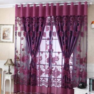 👉 Gordijn violet Lotus bloem woonkamer balkon grootte: 1 Ã 2.5 m Punch (violet) 8733253571141