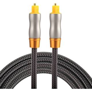 👉 Audiokabel metalen 1.5m OD6.0mm Vergulde kop Geweven lijn Toslink male naar digitale optische