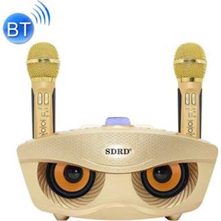 👉 Microfoon goud SD-306 2 in 1 familie KTV draagbare draadloze live dubbele + Bluetooth-luidspreker (goud)