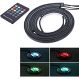 👉 Afstandsbediening 4 in 1 90cm / 120cm RGB Kleurrijk Knipperend Decoratief Chasis Licht Geluid Controle Muziek Ritme met Draadloze Afstandsbediening, DC 12V