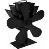 👉 Openhaard zwart metalen YL602 5-Blade hoge temperatuur warmte aangedreven open haard kachel fan (zwart) 6922600388422