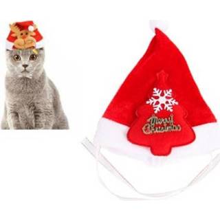 Hoofddeksel rode rood Huisdier hoofddeksels kerst hoofdband Hood Hat kleine en middelgrote kat hond GLB (rode kerstboom) 8733253502718