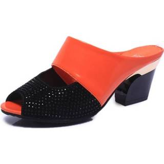 👉 Slippers oranje lakleer dikke bodem vis mond casual grootte: 38 (oranje) 8733253530735