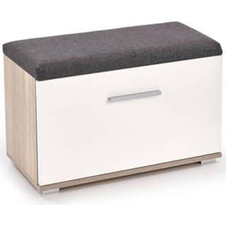 👉 Schoenenbank wit eiken spaanplaat Lima 45 cm hoog in sonoma met hoogglans