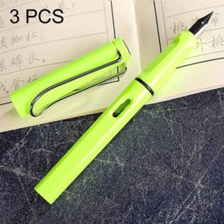 👉 Fontein transparante donkergroen groen titanium 3 PC's School Office Extra fijn legering Nib zuiger Pen(Green) willekeurige levering (0.5mm/0.38mm Nib) 6923085934364