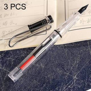 Vulpen transparante wit transparant titanium 3 PC's School Office Extra fijn legering Nib zuiger (helder wit) willekeurige levering (0.5mm/0.38mm Nib) 6923085934463