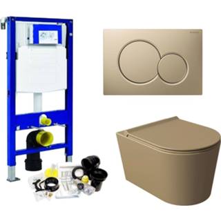 👉 Toiletset beige mat Geberit UP320 Wandcloset Salenzi Civita met Sigma 01 Drukplaat 8719304480921