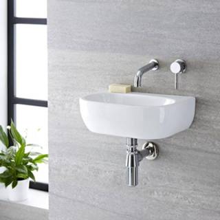 Wastafel keramiek keramisch ovaal modern muurbevestiging wit TREE Hangende Wastafels Langtree 42 x 28cm 5051752701603