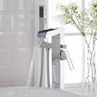 👉 Badmengkraan messing modern vloerstaand chroom mengkraan vrijstaande badkranen parade keramische schijf Moderne met Handdouche 5051752571558