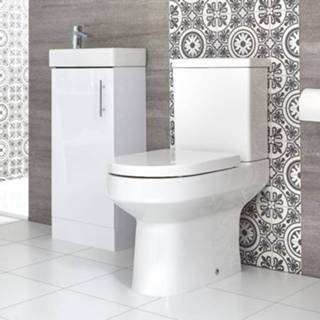 👉 Wasbak keramisch rond Duoblok Toiletten Toiletmeubelset 40cm Staand met | Keuze aan Afwerkingen Covelly 5051752873119