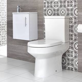 👉 Wasbak keramisch rond Duoblok Toiletten Toiletmeubelset 40cm Hangend met Slimline | Keuze aan Afwerkingen Covelly 5051752873171