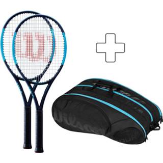 👉 Tennistas tennisrackets Wilson Ultra blauw racketpakket 2x 100 Countervail Plus