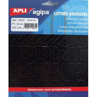 👉 Agipa etiketten cijfers en letters letterhoogte 30 mm, 214 cijfers