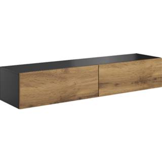 👉 Antraciet eiken Gelamineerde MDF hout Tv-wandmeubel Livo 160 cm breed in votan met