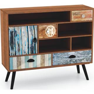 👉 Dressoir multicolor staal eiken Mezo 93 cm breed in