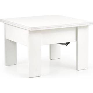👉 Salontafel wit Gelamineerde MDF hout Uitklapbare Sefarin 80 tot 160 cm breed in