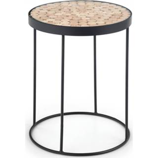 👉 Bijzettafel zwart Massief Hout eiken Naturo 47x61x47 cm breed in natural met