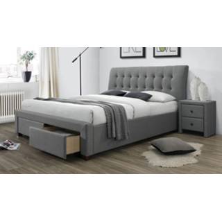 👉 Tweepersoonsbed grijs Massief Hout Percy 160x200cm in