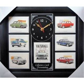 👉 Wandklok zwarte met een collage van Klassieke Vauxhall de 1950-60s