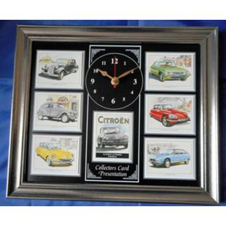 👉 Wandklok zwarte met een collage van Klassieke Citroen Modellen