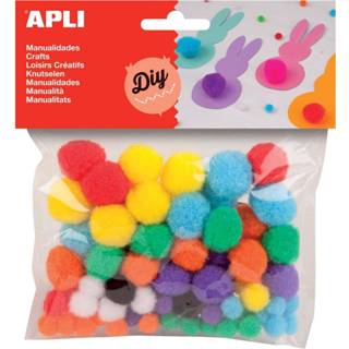 Apli pompons, zakje met 78 stuks in geassorteerde kleuren 8410782130611