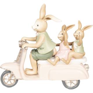 👉 Decoratie konijnen op scooter 21x7x19 cm