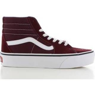 👉 Rood unisex stock bordeaux vrouwen Vans SK8 HI Platform 2.0 Dames