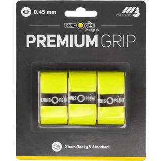 👉 Verpakking One Size geel Tennis-Point Premium Grip 3 Stuks 4260401157475