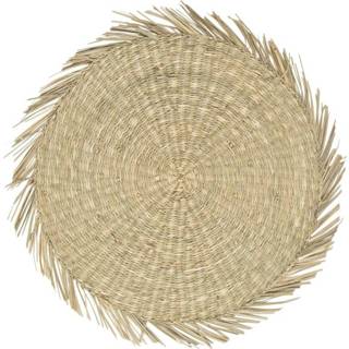 👉 Placemat active Ronde Zeegras Naturel met Franje (43 cm) 8716522065923