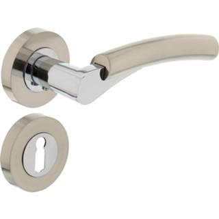 👉 Deurkruk nikkel vintage sleutelgat deurknop mat Intersteel Bryan op rozet 8714186168103