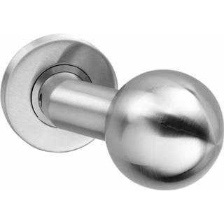 👉 Knopkruk roestvaststaal modern deurknop geborsteld Intersteel Bol/schuin op rozet 8714186053690