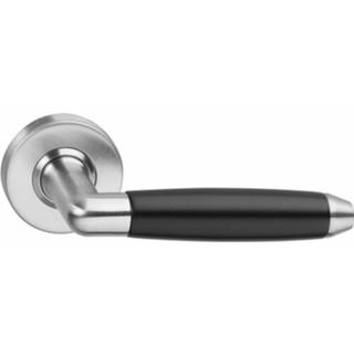 👉 Deurkruk roestvaststaal modern deurknop geborsteld Intersteel Combi op rozet met ring veer 8714186061114
