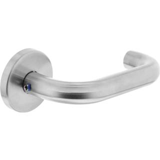 👉 Deurkruk rond roestvaststaal modern deurknop geborsteld Intersteel op rozet 8714186087619